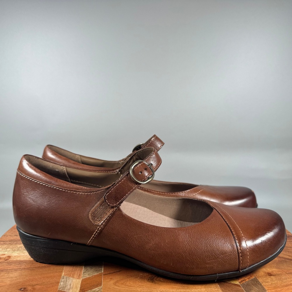 Dansko Brown Leather Mary Jane Buckle Comfort Shoes Womens Size 41